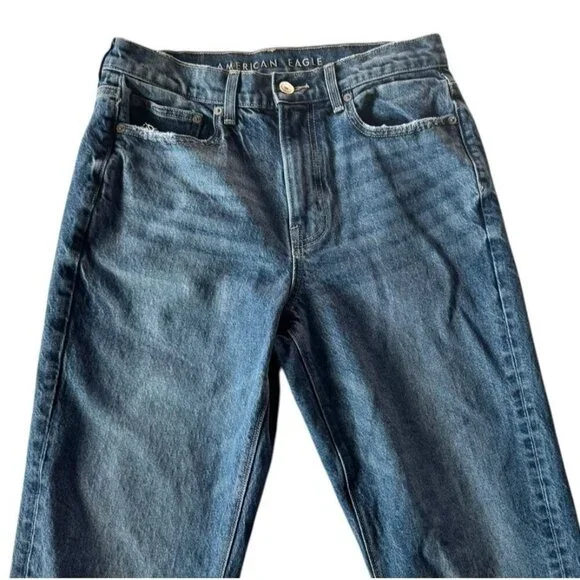 American Eagle Super High Rise Straight Women's Sz 6 Denim Jeans - Picture 3 of 12